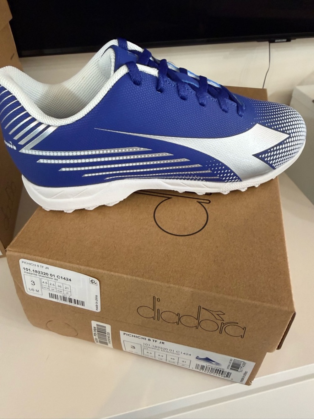 Diadora Kids Sneakers Blue and White